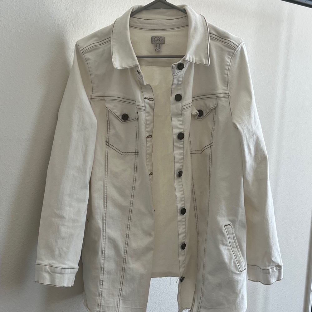 LOGO by Lori Goldstein Off-White Denim Jacket